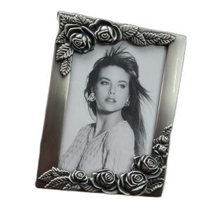 Vintage 1995 ROYAL LIMITED Silver Rose Photo Album Frame Elegant Floral Design